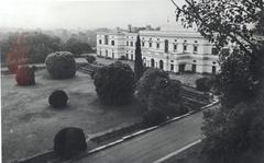 Historic Teen Murti House viewed from Kushak Mahal with lush greenery