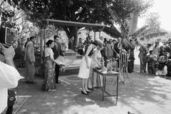 First Lady Jacqueline Kennedy presenting the Children’s Art Carnival to Indian children at Teen Murti Bhavan garden