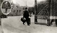 Friedrich Wilhelm Voigt leaving prison in 1908 after four years imprisonment for fraud and hostage taking