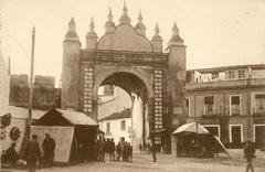 Arco de la Macarena gate in Seville with clear blue sky