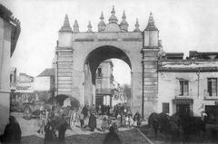 Puerta de la Macarena historical gate in Seville around 1900