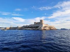 View of Marseille city with historic buildings and waterfront in France