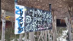 Graffiti art stating Palestine Will Be Free in Gaza