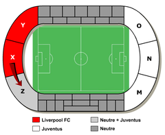 Map of Heysel Stadium and surrounding area