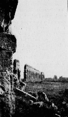Ancient Aqueduct Claudia in Rome showing blocks forming the piers