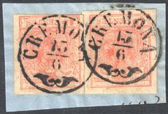 15 centesimi Lombardy-Venetia stamp from 1854 cancelled at Cremona