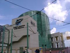 Aquarium of the Americas in New Orleans from Canal Street after Hurricane Katrina