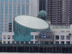 Aquarium of the Americas viewed from the Mississippi River in New Orleans