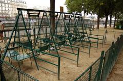 Swings in Batignolles Park in Paris