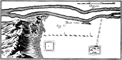 Historical map of Aquincum by Luigi Ferdinando Marsigli from 1700