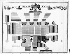 Architectural map of Oude Kerk in Amsterdam by Daniël Stoopendaal from early 1700s