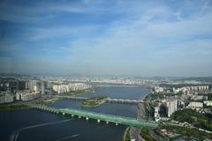 Hangang Railway Bridge over the Han River in Seoul, South Korea