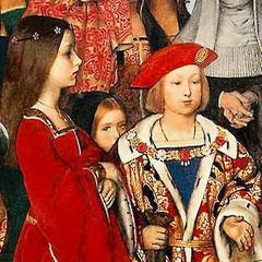 Erasmus of Rotterdam presenting a written tribute to young Prince Henry at Eltham Palace in 1499