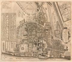 Historic map of the Parish of St Margarets Westminster showing St James's Park, Tothill Fields, Mill Bank, and Houses of Parliament