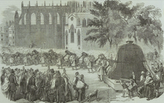 First version of Big Ben Bell passing Westminster Abbey in October 1856