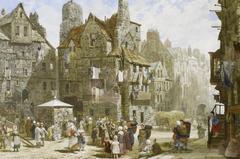 John Knox's House in Edinburgh painted by Louise J. Rayner, 19th century British impressionist art