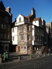 View down the Royal Mile towards John Knox House in Edinburgh