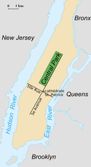 Map showing the location of St. Patrick's Cathedral in New York City