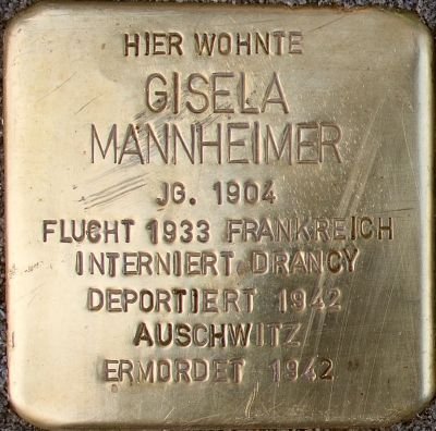 Stolperstein dedicated to Gisela Mannheimer in Mainz, Germany