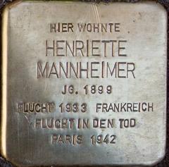 Stolperstein Dedicated To Henriette Mannheimer