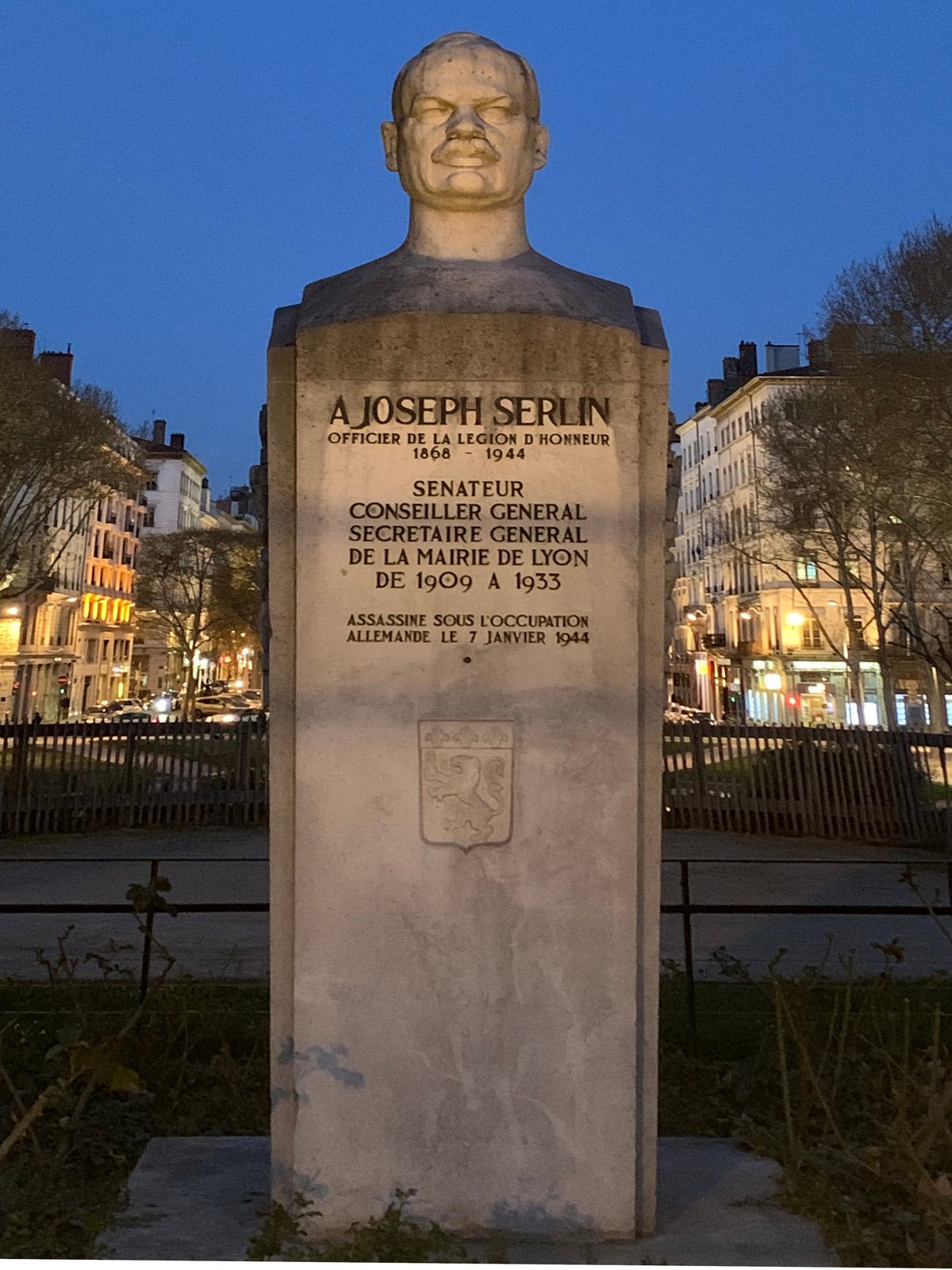 Bust of Joseph Serlin in Lyon