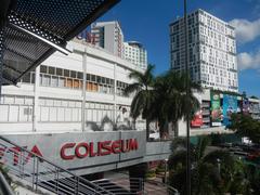 Gateway Mall and Smart Araneta Coliseum at Araneta Center Cubao with EDSA and Aurora Boulevard in Quezon City