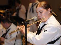 Musician 3rd Class Danielle Clark playing flute at U.S. 7th Fleet band concert Mahidol University Bangkok Thailand