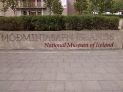 Sign in front of the National Museum of Iceland in Reykjavik