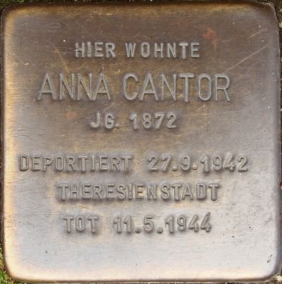 Stolperstein dedicated to Anna Cantor in Mainz, Germany