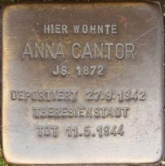 Stolperstein Dedicated To Anna Cantor