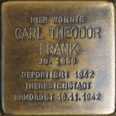 Stolperstein Dedicated To Carl Theodor Frank