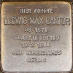 Stolperstein Dedicated To Ludwig Max Cantor