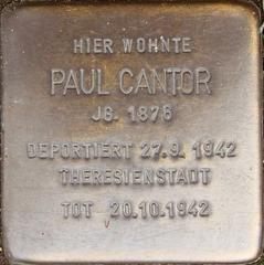 Stolperstein Dedicated To Paul Cantor