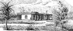 Woodcut illustration of the historic Madras Astronomical Observatory