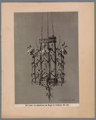 Wrought iron chandelier from 1450-1500 designed to hold Easter candles, photographed circa 1875-1900 in Germany