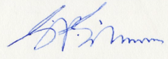Signature of G. P. Gilmour, former president of McMaster University
