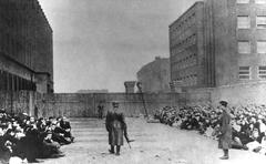 Jews awaiting deportation at the Umschlagplatz in the Warsaw Ghetto