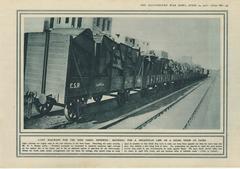 Decauville material on a goods train for light railways at Suez Canal defences in Cairo, 1916