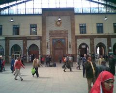 Ramses Station railway terminal in Cairo Egypt with historic architecture