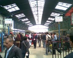 Ramses Station facade with clock tower in Cairo Egypt