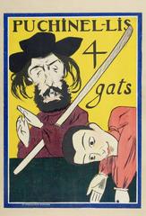 Cartell de Ramon Casas for a puppet show at Quatre Gats featuring caricature of Pere Romeu