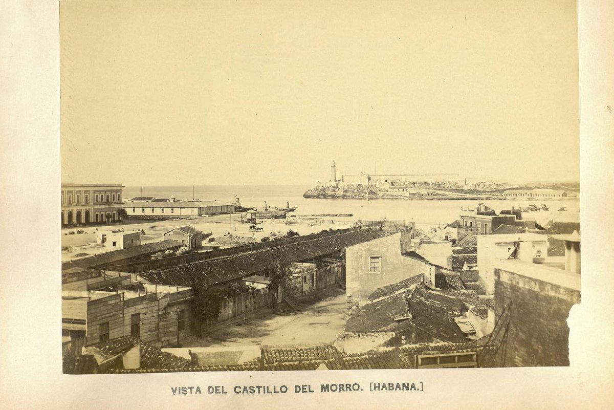 View of the Castillo del Morro in Havana from historical 1872 photograph