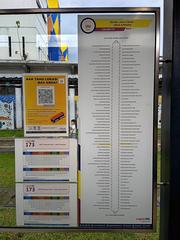 Rapid KL bus route 173 information at KL594 MRT Kampung Batu Bus Stop during Thaipusam 2024 in Kuala Lumpur