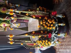 Traditional Thai flower offering container called phan at Siam Society Headquarters in Bangkok