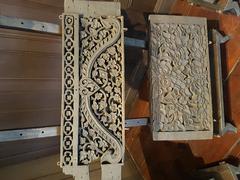 Stone lintels at Siam Society Headquarters in Bangkok, Thailand