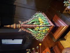 Traditional Thai phan flower offerings container at Siam Society Headquarters in Bangkok, Thailand