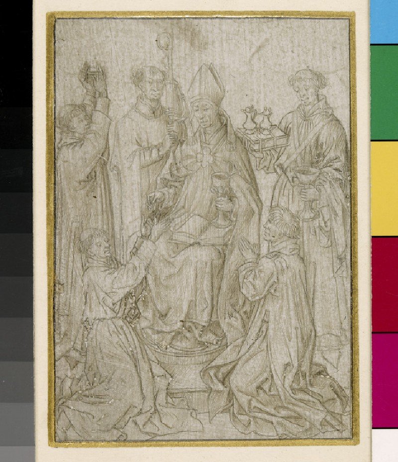 School of Rogier van der Weyden painting The Sacrament of Holy Orders