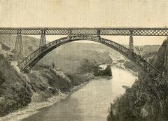 Paderno Viaduct spanning the Adda River, view of iron structure