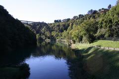 Ponte San Michele bridge over Adda river between Calusco d'Adda and Paderno d'Adda