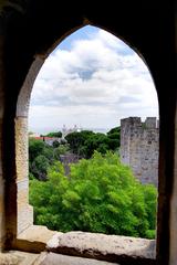 View of Castelo de São Jorge, a historic castle on a hill in Lisbon, Portugal